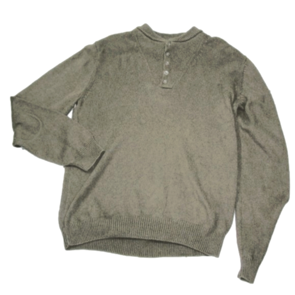 Guide Series Army Green Partial Button Front Swea… - image 1